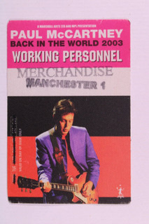 Paul McCartney Pass Original Back In The World Tour Manchester 2003 Front