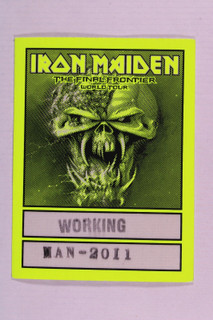 Iron Maiden Pass Original The Final Frontier World Tour Manchester 2011 #2 front