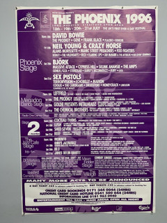 David Bowie Sex Pistols Foo Fighters Poster Original Promo The Phoenix 1996m front