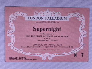 Royal Variety Show Ticket Original London Palladium 1978 front