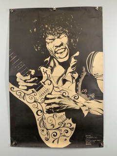 Jimi Hendrix Poster Blues Black Advert for Peace Unicorn Bookshop Brighton 1968 front