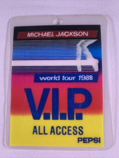 Michael Jackson Pass Original Laminated VIP Bad World Tour 1988 front