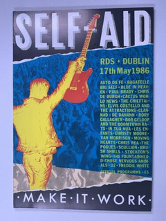 U2 Van Morrison Elvis Costello Rory Gallagher Programme Official Self Aid 1986 Front