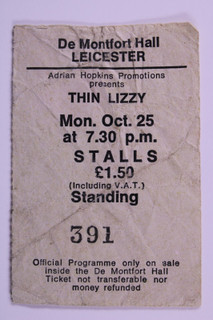 Thin Lizzy Ticket Original Vintage Johnny The Fox Tour 1976 front