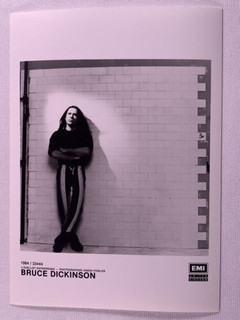 Iron Maiden Bruce Dickinson Photo Vintage EMI Promo Black and White 1994 front