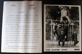 The Guess Who BTO Press Release Original RCA Records Promo 1970 Front