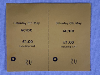 ACDC Ticket Stubs Original Powerage Tour Manchester 1978 front