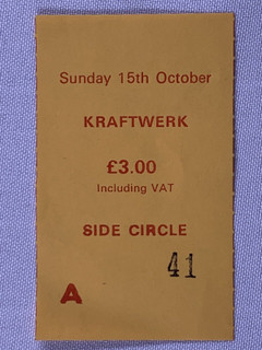Kraftwerk Ticket Stub Original Manchester 1978 front