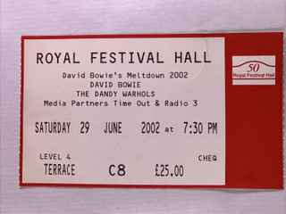 David Bowie Ticket Original Meltdown 2002  Royal Festival Hall London 2002 #2 front