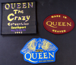 Queen Freddie Mercury Patches x 3 Vintage Official Circa Early 90s front