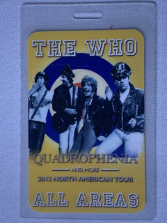The Who Pass Ticket Original North American Quadrophenia Tour 2013 #1 Front