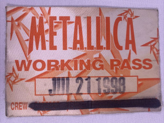 Metallica Pass + Scotty Pick Original Used Poor Re-Touring Me Hartford US 1998 front