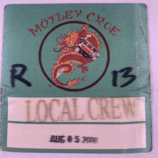 Motley Crue Pass Ticket Original Used Maximum Rock Tour Hartford US 2000 Front