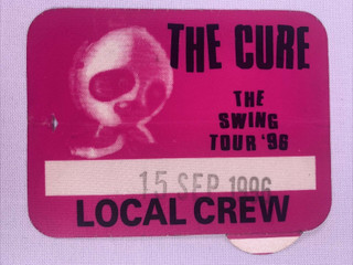 The Cure Crew Pass Ticket Original Used The Swing Tour Hartford US 1996 Front