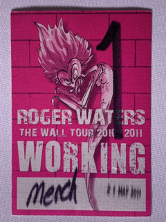 Pink Floyd Roger Waters Pass Ticket Original The Wall Tour Manchester 2011 front