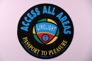 Limelight Club Ticket Pass Passport To Pleasure AAA Shaftesbury Ave London 1993 front