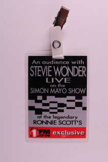 Stevie Wonder Pass Ticket Original Audience With Live On Simon Mayo Show 1995 front