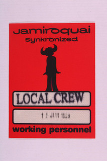Jamiroquai Pass Ticket  Original Synkronized Tour Manchester 1999 front