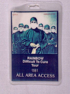 Deep Purple Rainbow Pass Ticket Pass Original Difficult To Cure Tour 1981 front