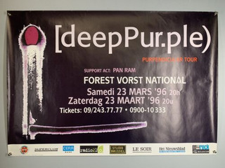 Deep Purple Poster Purpendicular Tour Forest Vorst Belgium 1996 front