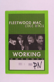 Fleetwood Mac Christine McVie Pass Original Say You Will Tour December 2003 #2 Front