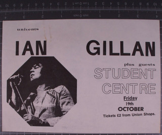 Deep Purple Ian Gillan Band Flyer Vintage Mr Universe Tour  Edinburgh 1979 front