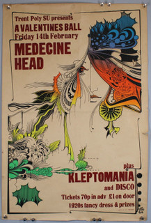Medicine Head Kleptomania Poster Original Promo Trent Poly Nottingham 1975 front
