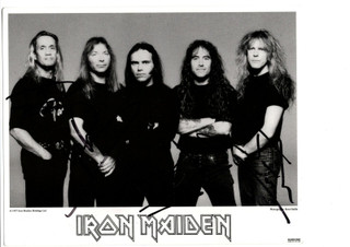 Iron Maiden Signed x 5 Photo Ross Halfin Promo Walker Print 10”x8” 1997 front