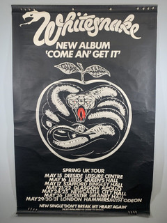 Whitesnake Coverdale Poster Original Promo Come An’ Get It Spring UK Tour 1981 front