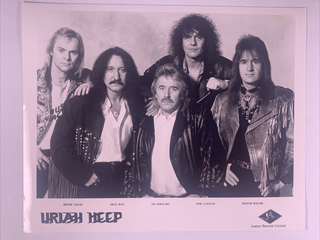 Uriah Heep Mick Box Photo Vintage Walkerprint Black and White Promo Circa 1970s front