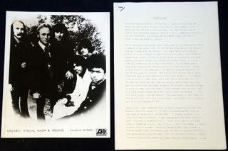Crosby Stills Nash and Young Press Release Atlantic Records Circa Early 1970s Front Detailed
