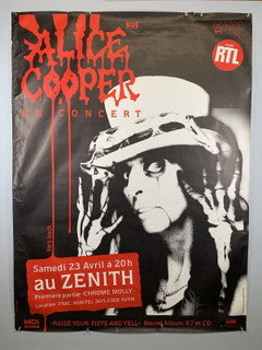 Alice Cooper Poster Original French Promo Live In The Flesh Tour 1988 #1 front
