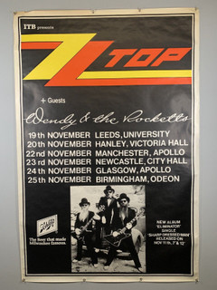 ZZ Top Poster Original Promo UK Tour Eliminator 1983 front