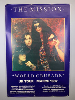 The Mission Poster Original Promo World Crusade UK Tour 1987 front