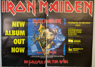 Iron Maiden Anthrax Poster Huge 2 Part No Prayer For The Dying/On The Road 1990 front