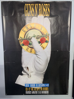 Guns N Roses Poster Huge 2 Part Geffen Promo Use Your Illusion I & II 1991 front
