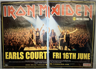 Iron Maiden Poster Huge 2 Part Original Promo Metal 2000 Earls Court 2000 front