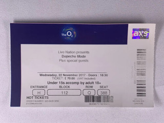 Depeche Mode Ticket Complete Unused Global Spirit Tour London 2017 #1 Front