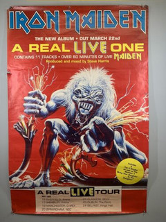 Iron Maiden Poster Original Vintage Promo Real Live Album & UK Tour 1993 front