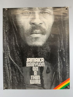 Bob Marley Poster Original Vintage Promo Jamaica Babylon on a Wire Book  1977 #2 front