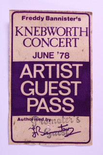 Genesis Tom Petty Devo Pass Ticket Artist Guest Original Knebworth 1978 front