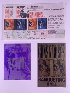 Guns N Roses Ticket + Pass x2 Lot Use Your Illusion Tour Wembley June 1992 #1 group