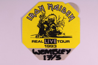 Iron Maiden Ticket Pass Original Real Live Tour Wembley 1993 #2 front