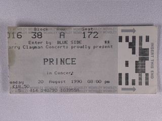 Prince Ticket Vintage Original Nude Tour Wembley London 1990 #2 Front