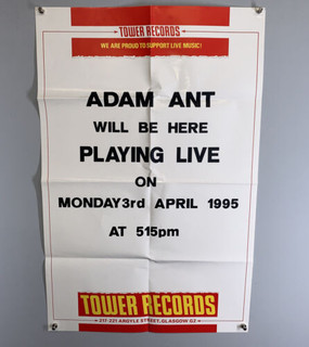 Adam Ant Poster Original Tower Records Glasgow Concert 1995 Front