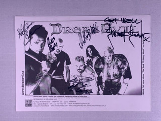 Dream Evil Signed x 5 Photo Original Promo The Book Of Heavy Metal 2004 Front