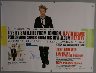 David Bowie Signed Poster Original Promo O2 Reality Album Launch Show 2003 front image