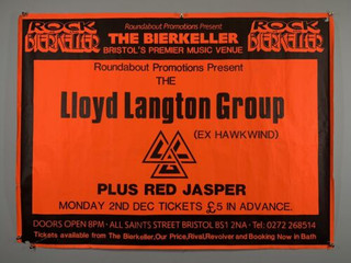 Hawkwind Huw LLoyd Langton Group Poster Vintage Original Promo Bristol 1991 front
