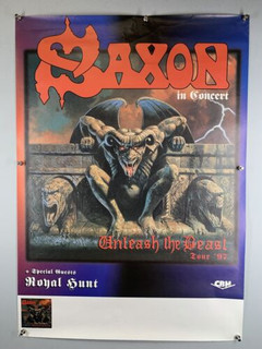 Saxon Poster Vintage Original Promo Unleash the Beast Tour 1997 front