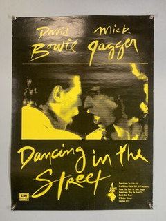 Live Aid Bowie Jagger Poster Vintage Promo EMI  Dancing in the Streets 1985 front